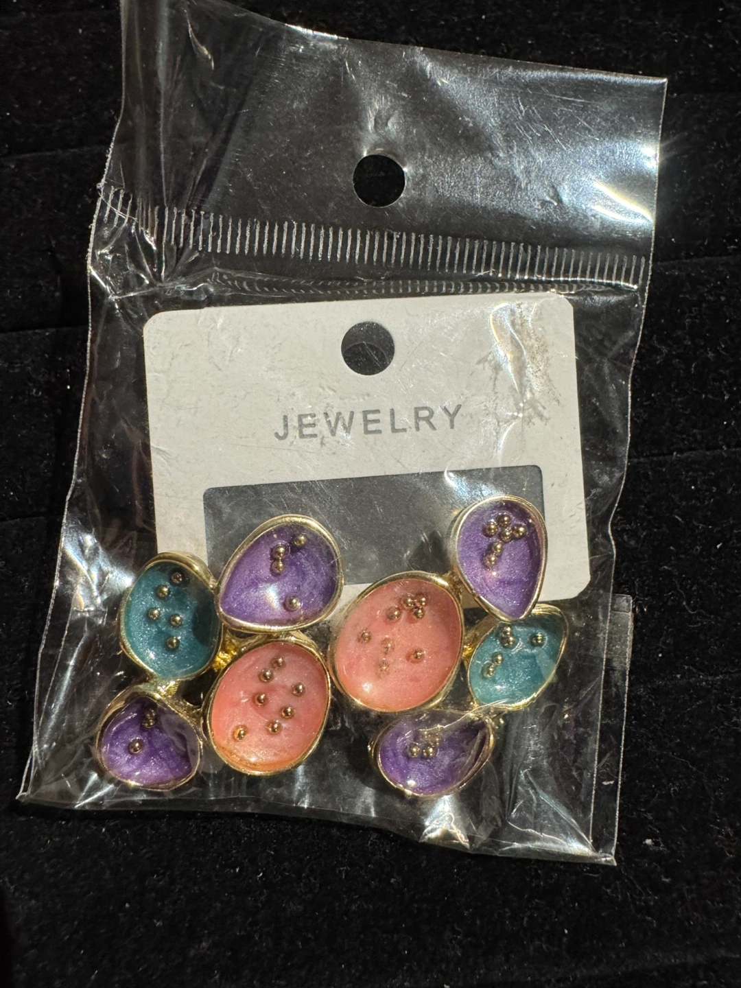 Colorful Enamel Cluster Earrings - photo 3