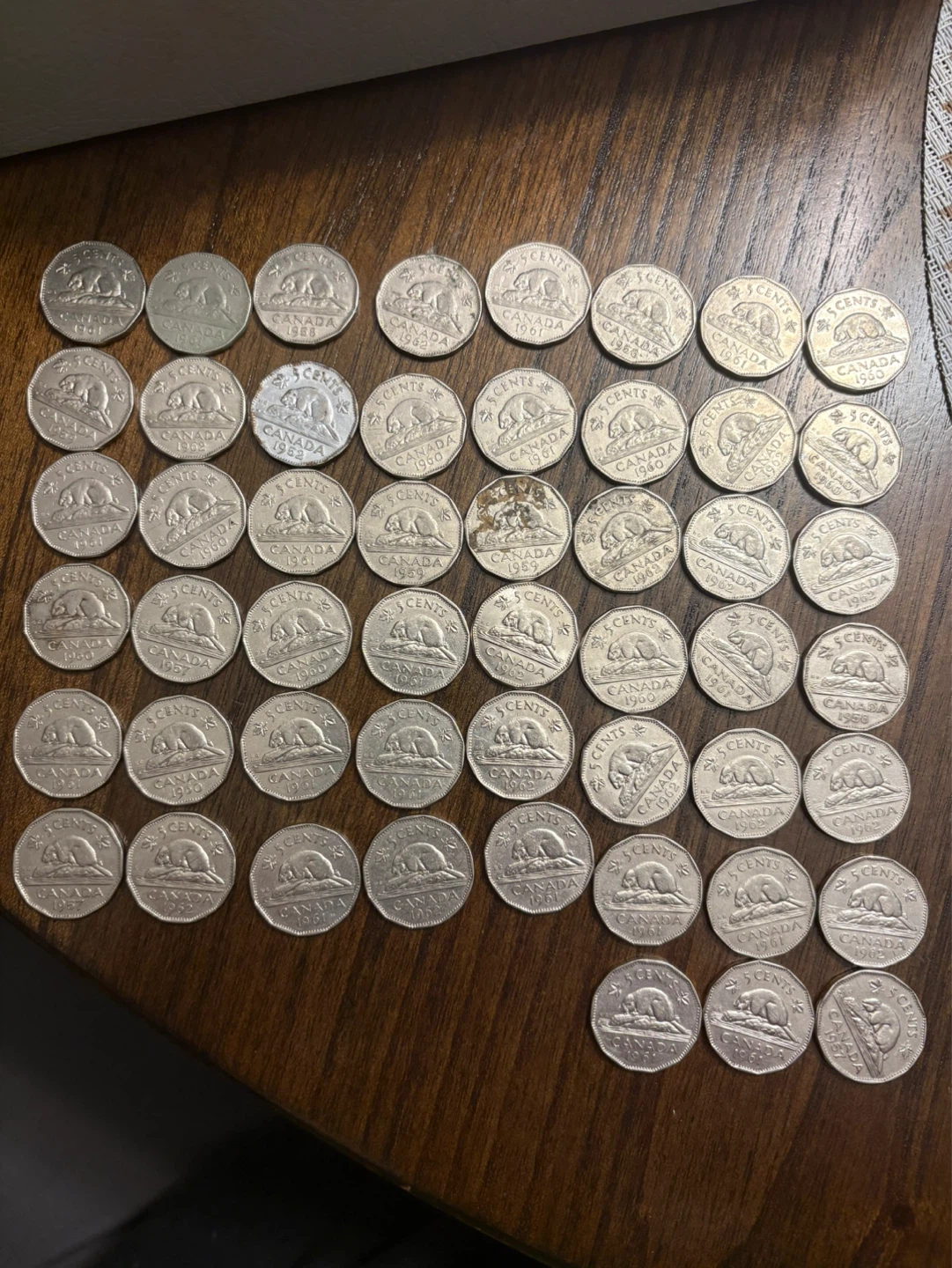 Canadian 5 Cent Coins (Nickels) - Various Years