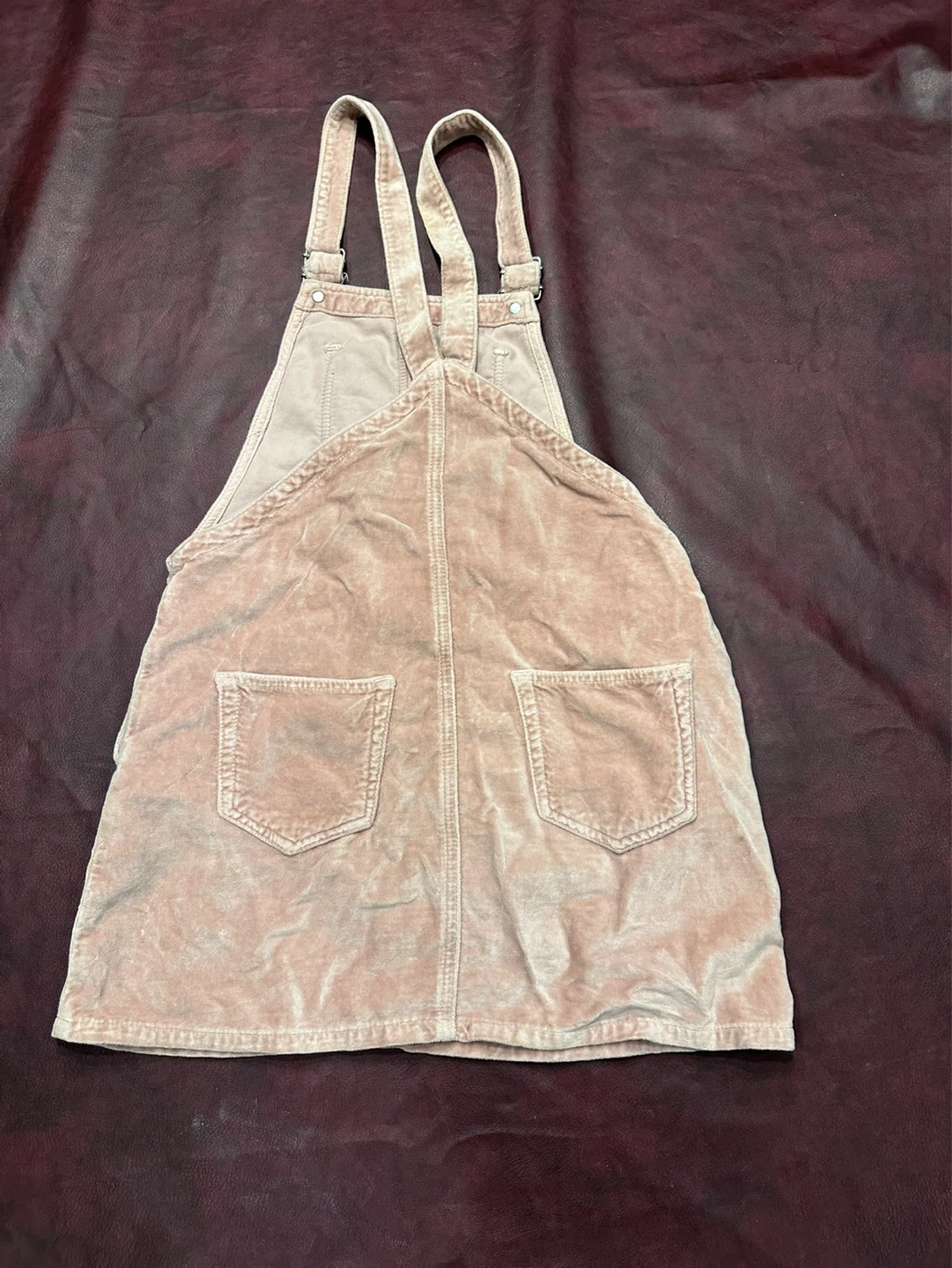 TOPSHOP Petite Pink Velvet Pinafore Dress Size 8 - photo 2