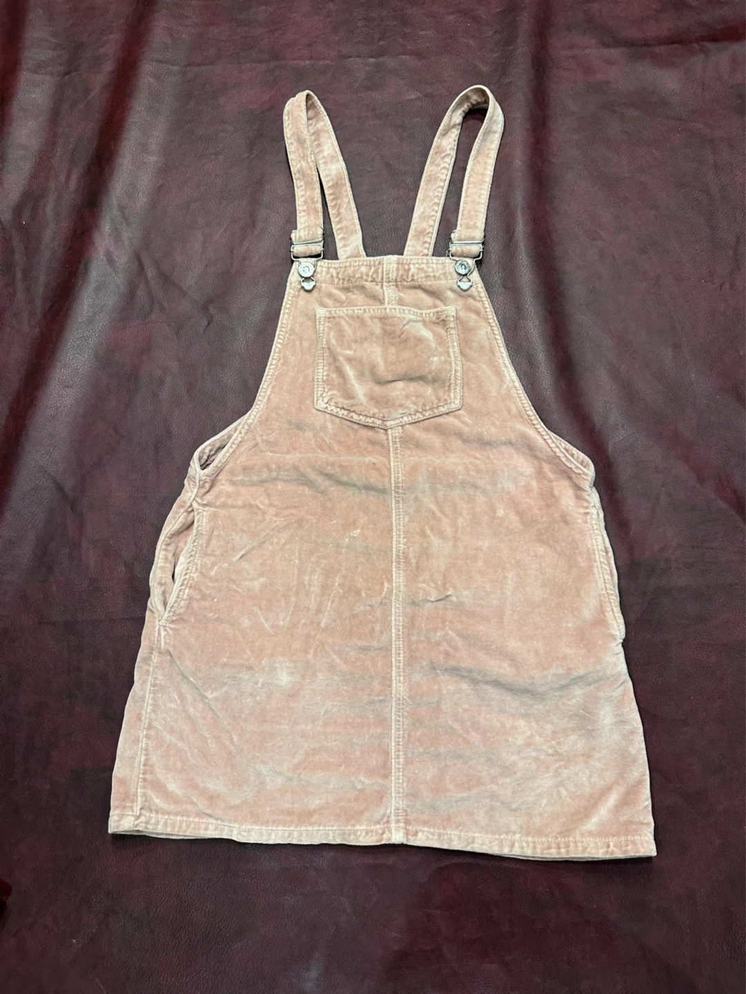 TOPSHOP Petite Pink Velvet Pinafore Dress Size 8