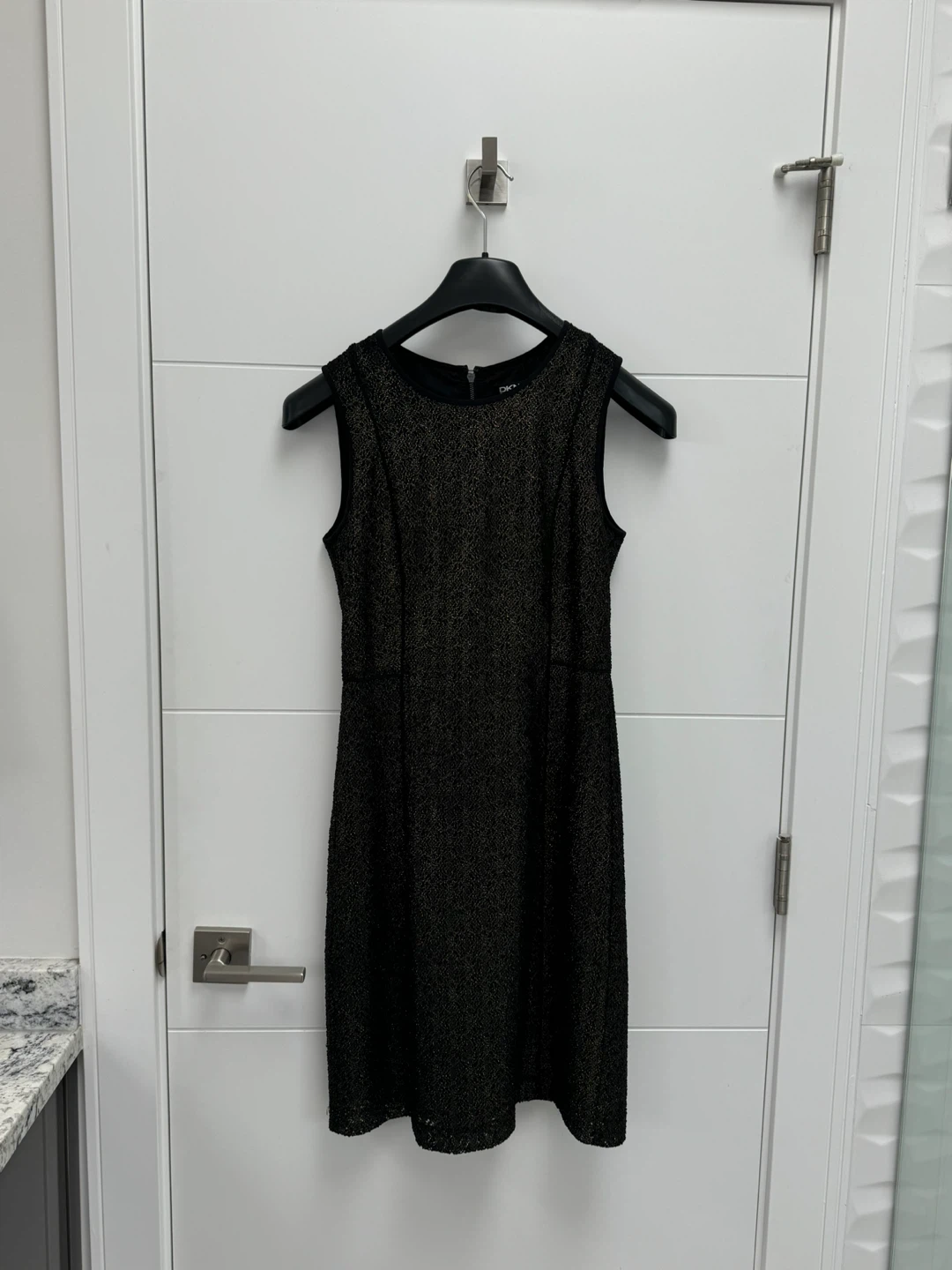DKNY Black & Gold Sleeveless Dress - Size 4