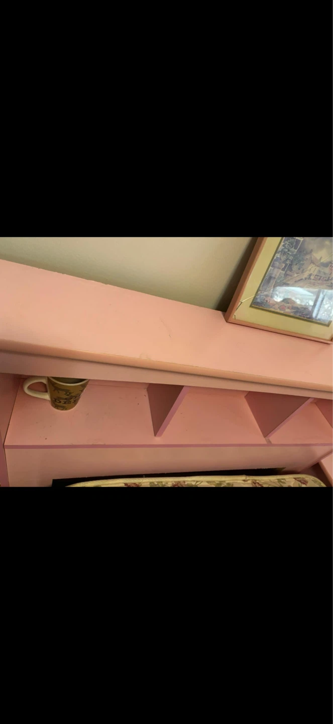 Pink Twin Bed Frame with Headboard and Storage - photo 2