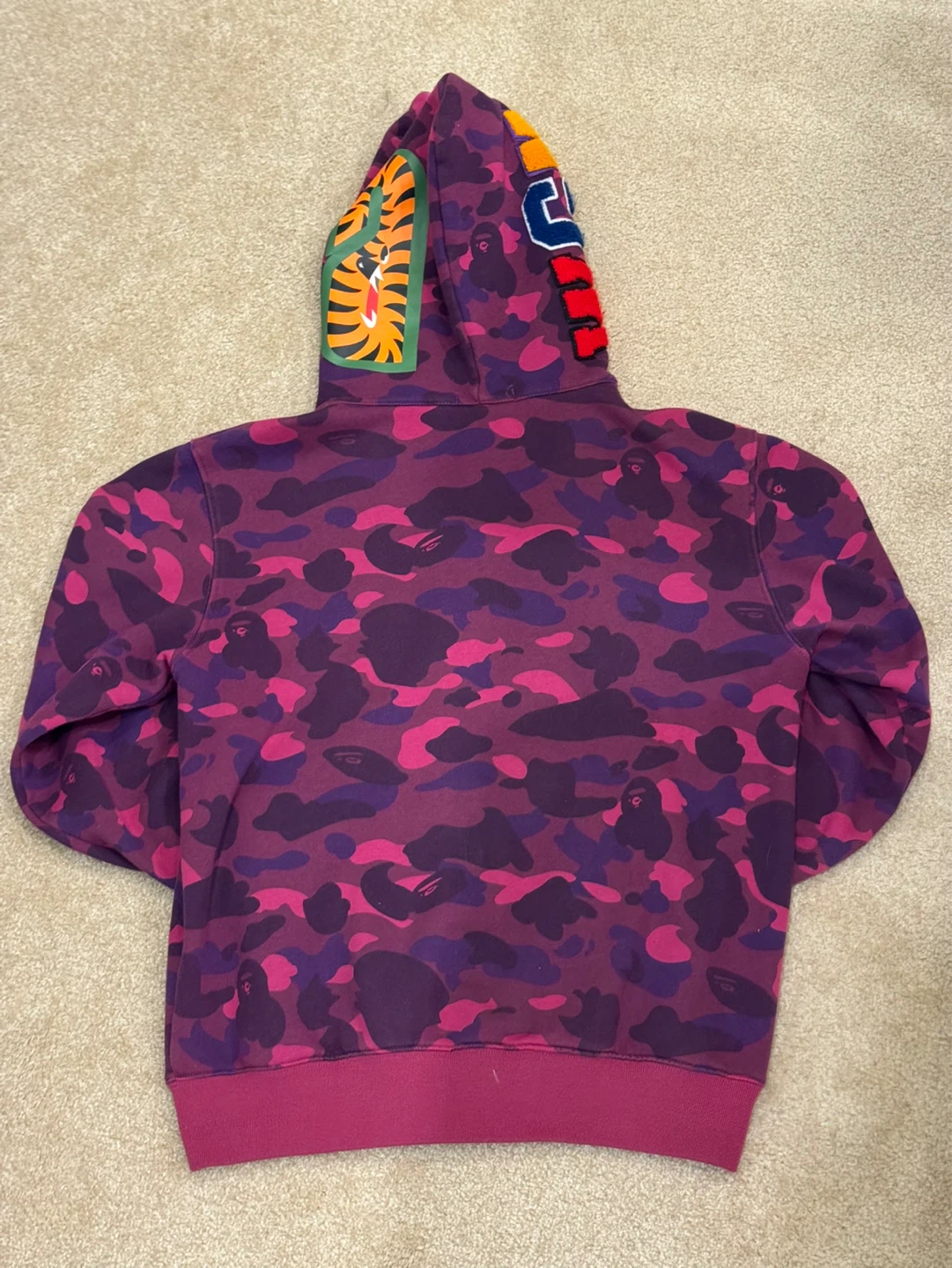 Bape Purple Camo Shark Hoodie - photo 3