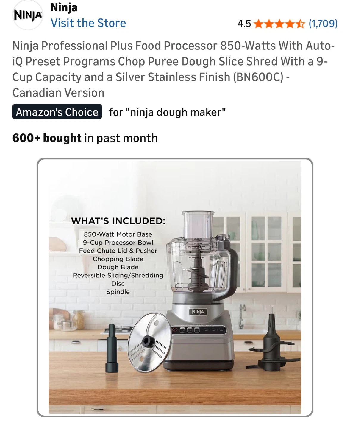 Ninja Professional Plus Food Processor 850W, 9-Cup Capacity - photo 2