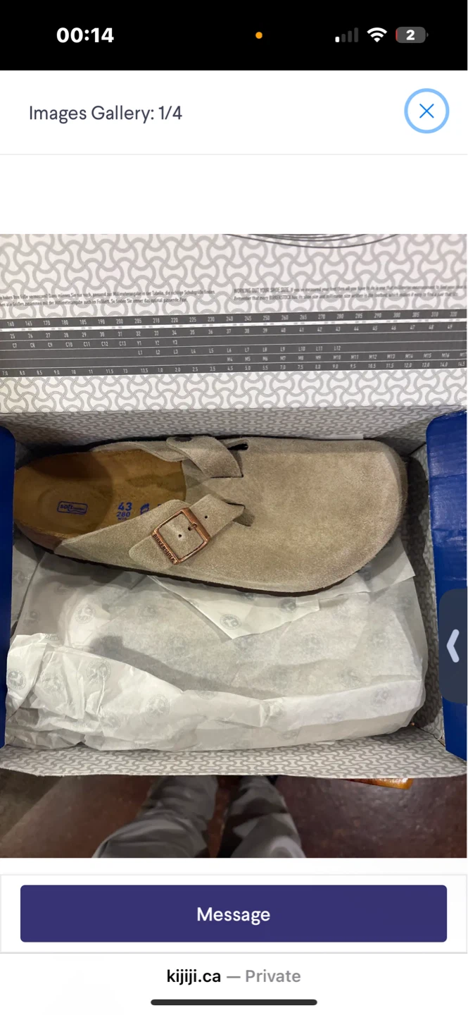 Birkenstock Boston BS Suede Clogs Size 43 Taupe