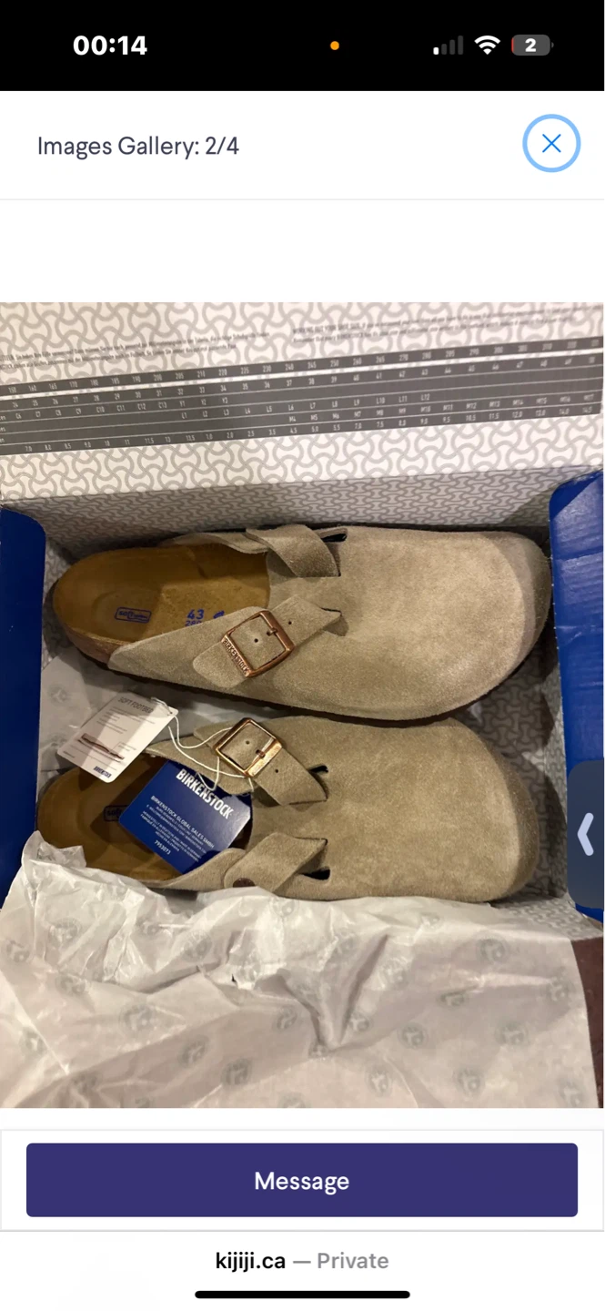 Birkenstock Boston BS Suede Clogs Size 43 Taupe - photo 2