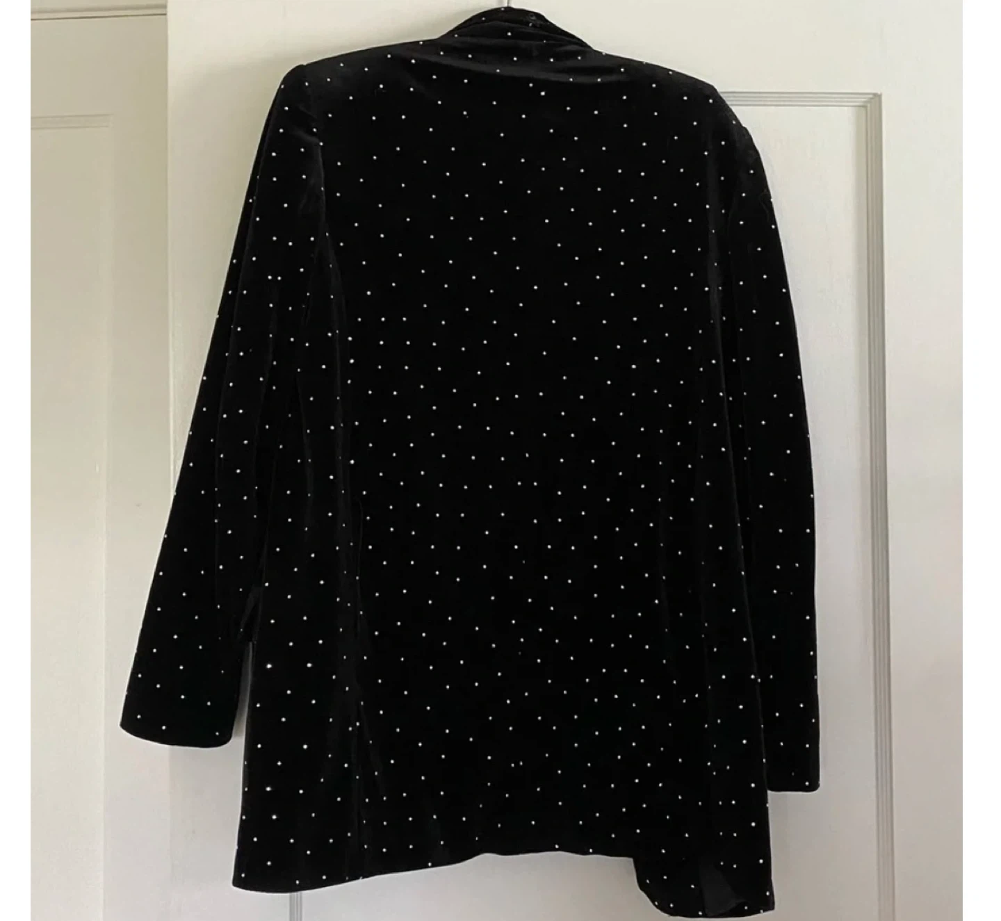 Zara Black Velvet Blazer with Rhinestones - photo 2
