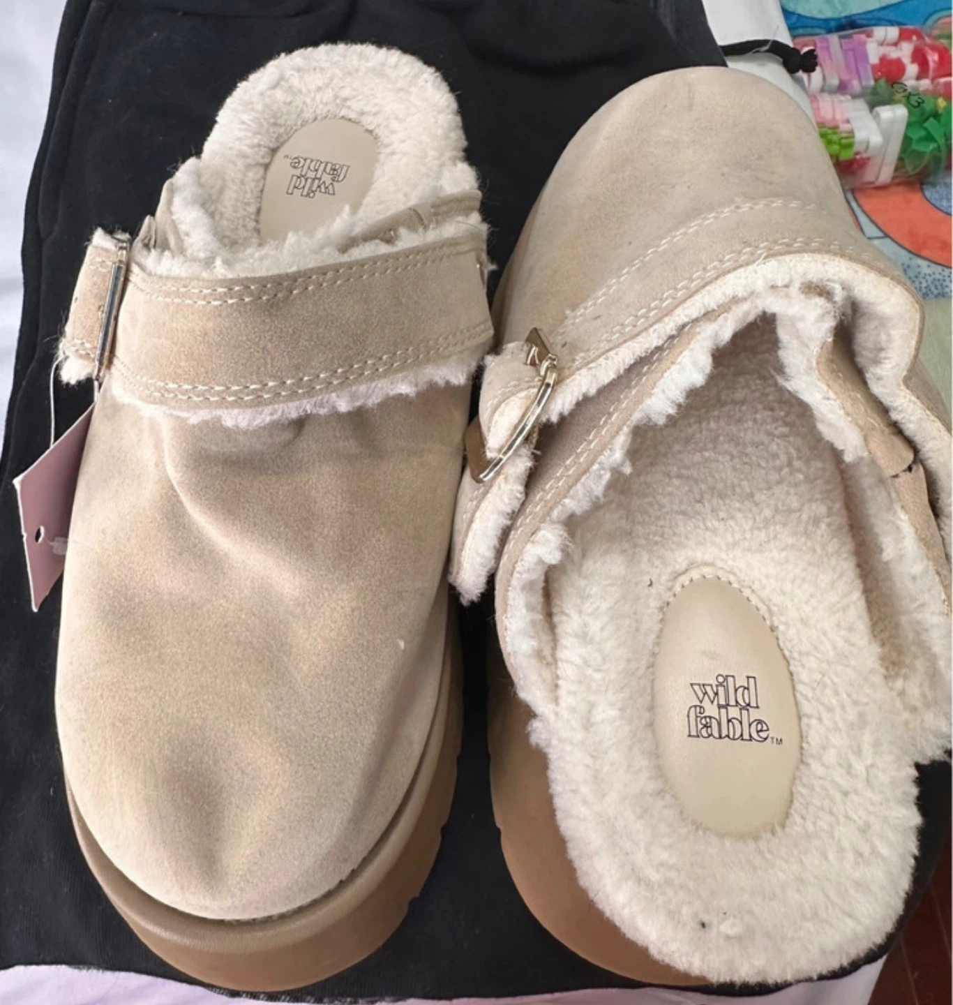 Wild Fable Women's Clogs Size 6 US Tan Faux Fur Lined Platform - photo 3