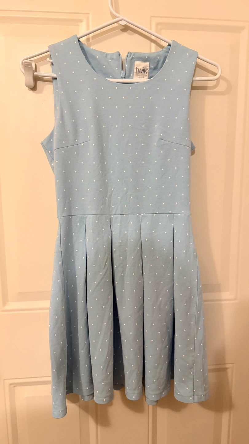 Blue Polka Dot Sleeveless Dress Size S/M - photo 2