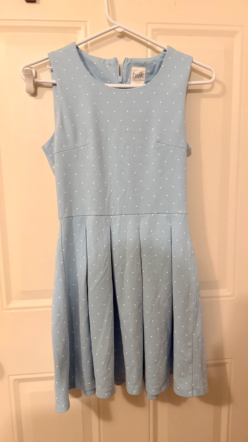 Blue Polka Dot Sleeveless Dress Size S/M