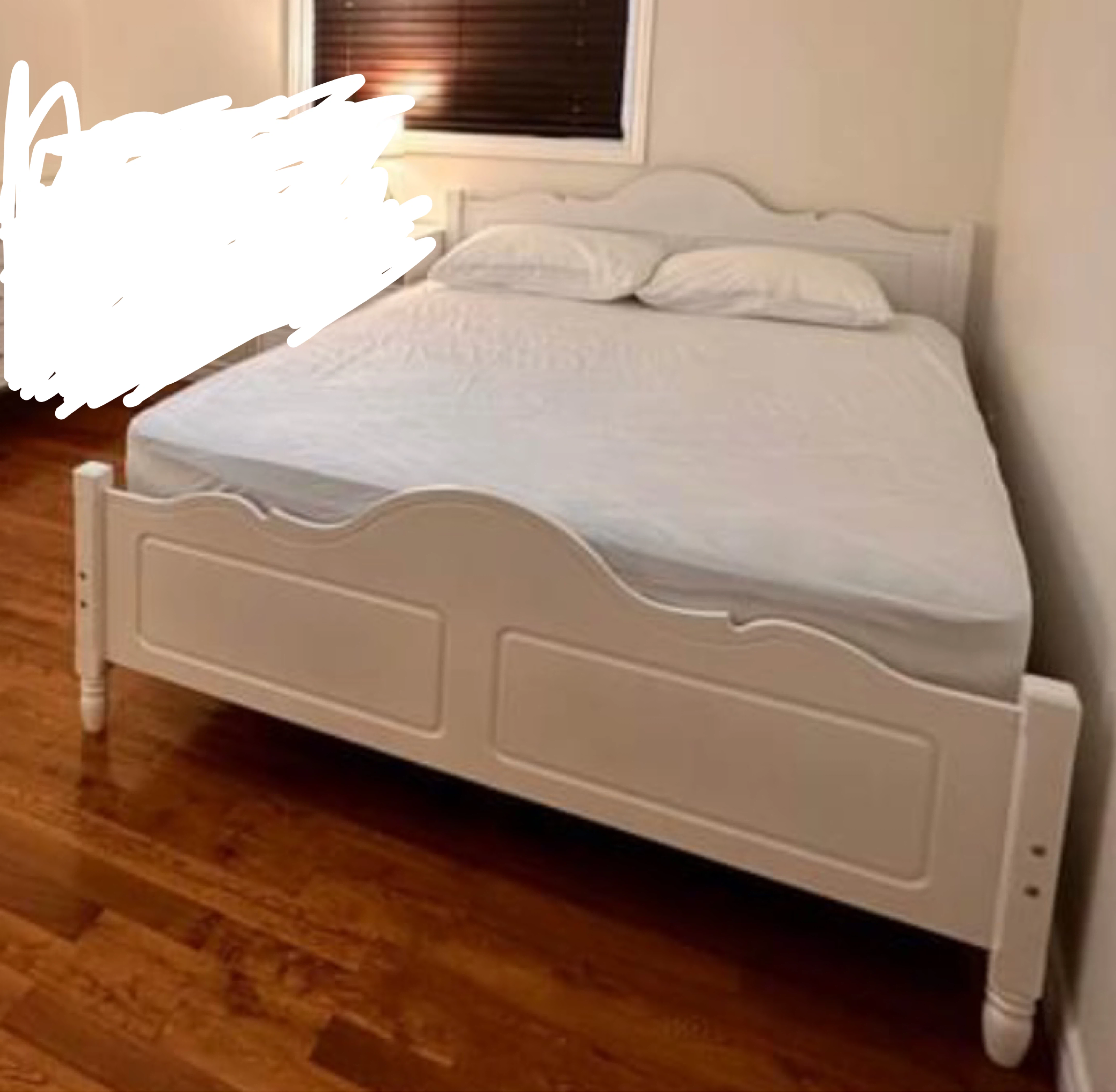 White Wooden Queen Bed Frame
