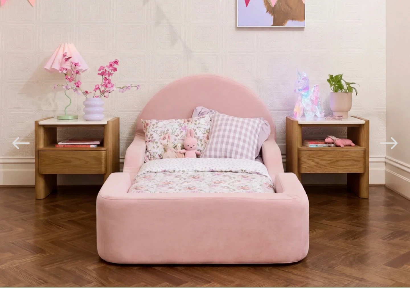 Pink Toddler Bed with Mattress