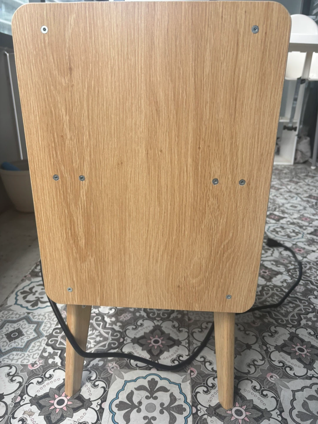 Wood Nightstand with 2 Drawers and Built-in Power Outlet - photo 4