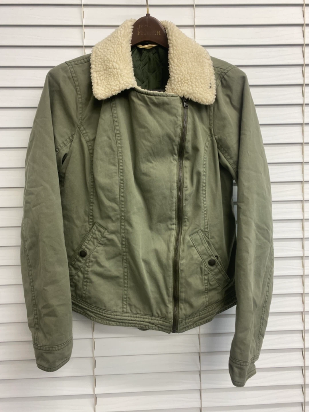 Hollister Sherpa Lined Jacket - Green - Size L