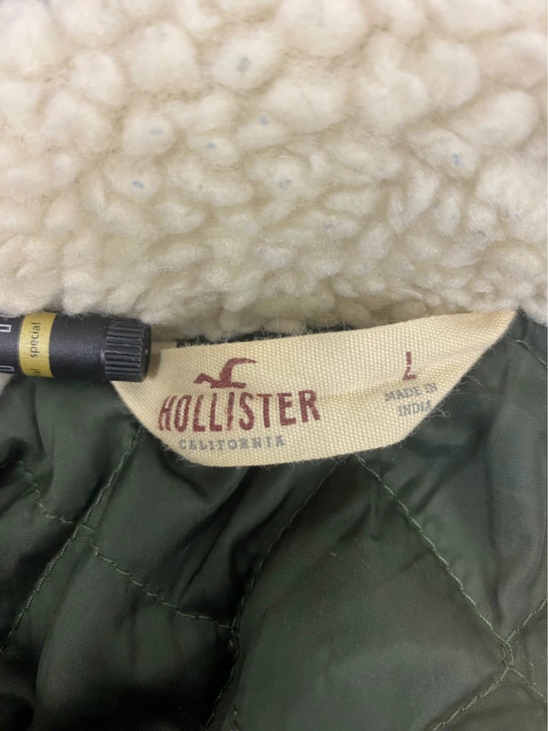 Hollister Sherpa Lined Jacket - Green - Size L - photo 5