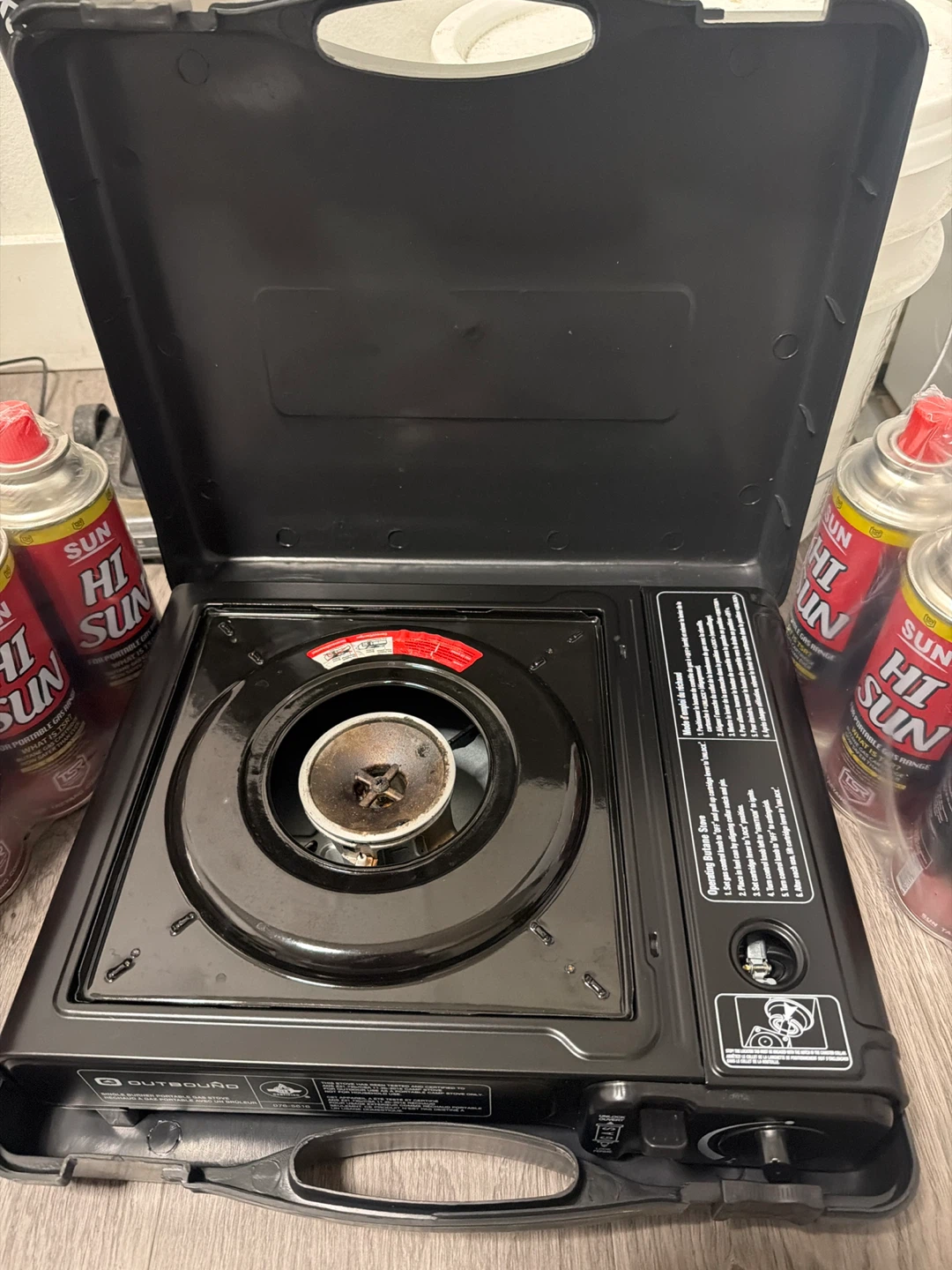 Outbound Single Burner Portable Gas Stove with 8 Fuel Canisters - photo 2