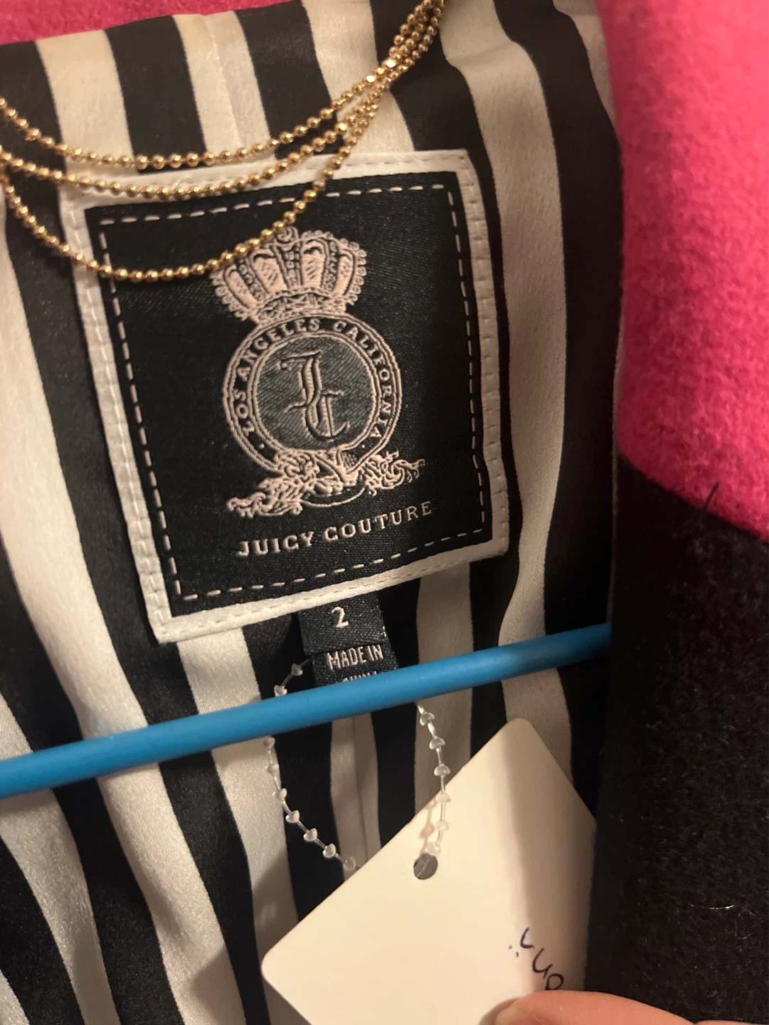 Juicy Couture Black & Pink Trim Blazer - Size 2 - photo 3