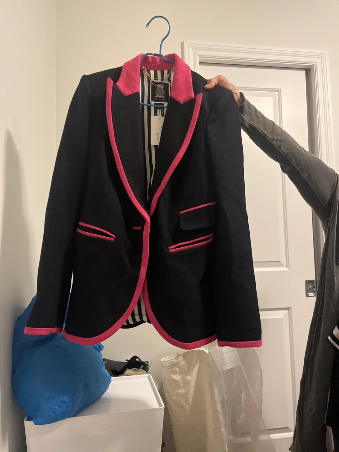 Juicy Couture Black & Pink Trim Blazer - Size 2
