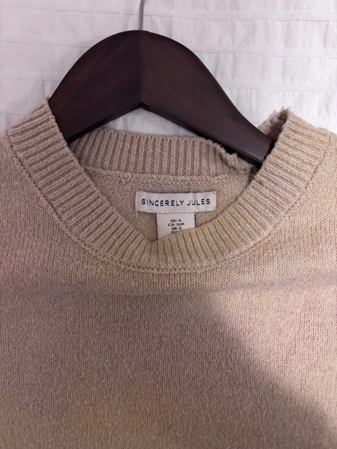 Beige Knit Short Sleeve Top - photo 2