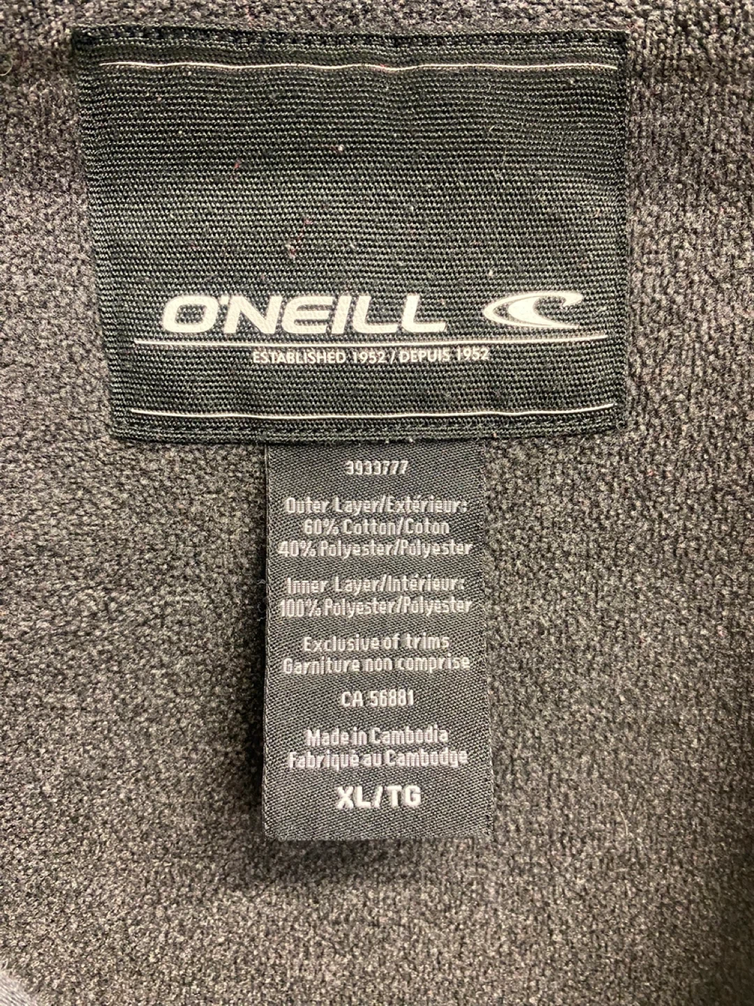 Vintage Y2K O'Neill Grey Zip-Up Hoodie XL/TG - photo 5