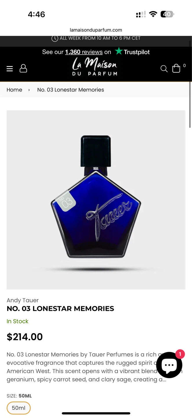 Andy Tauer No. 03 Lonestar Memories Eau de Parfum - photo 2