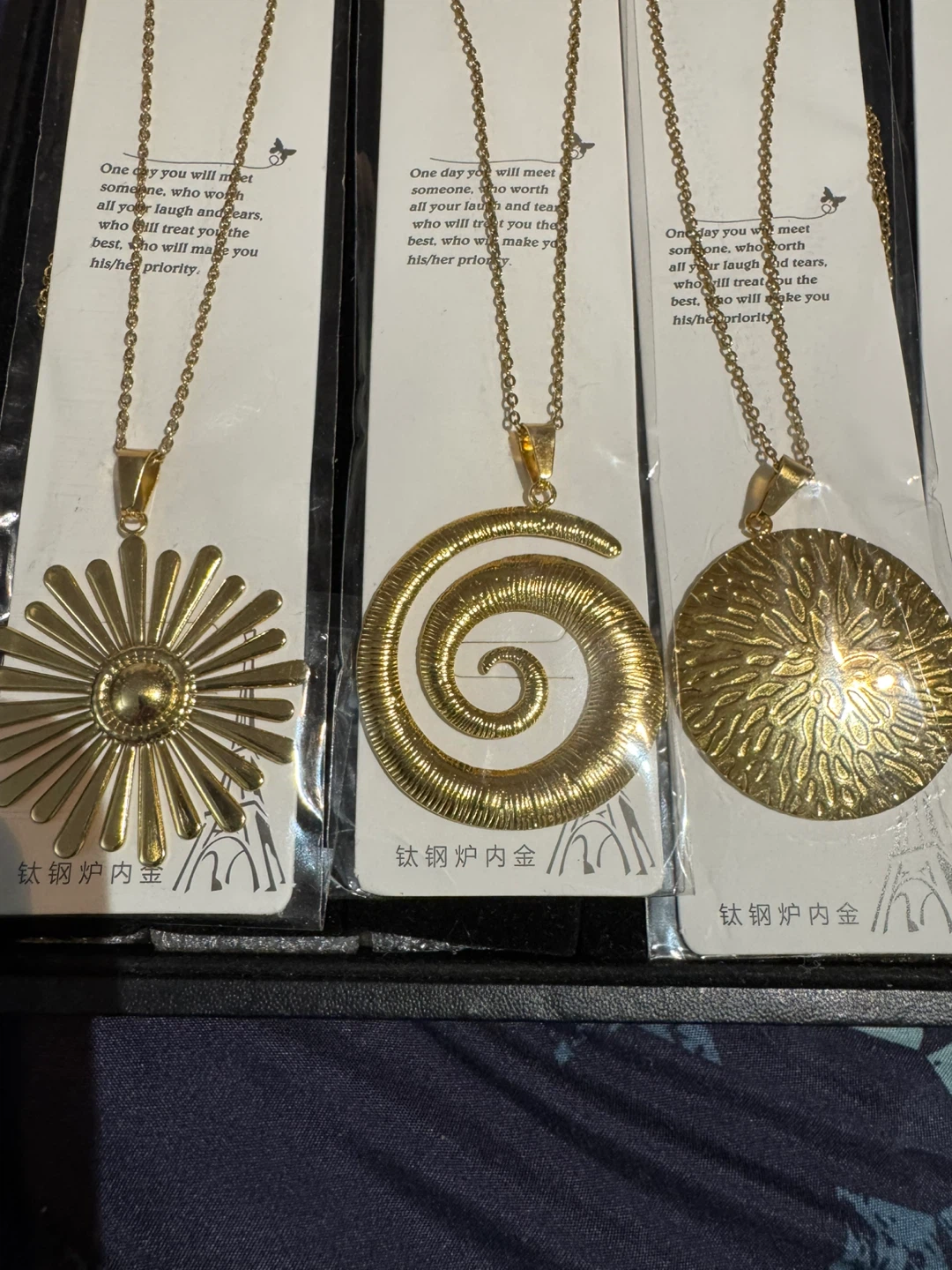 Gold Tone Pendants on Chains - photo 4