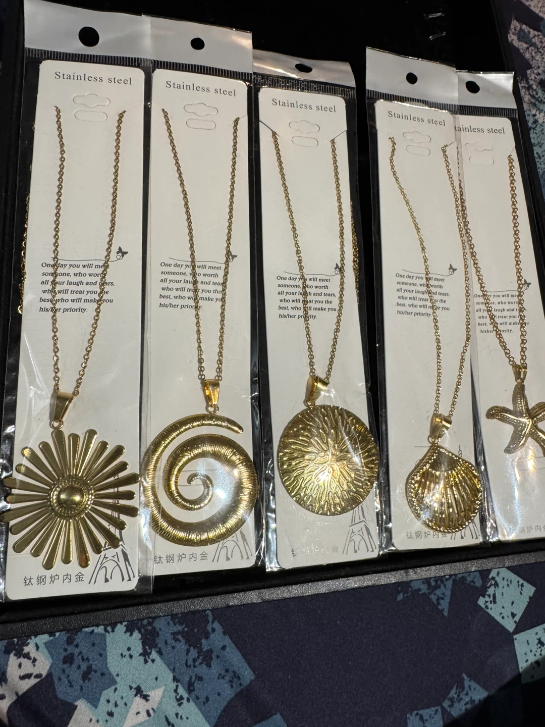 Gold Tone Pendants on Chains