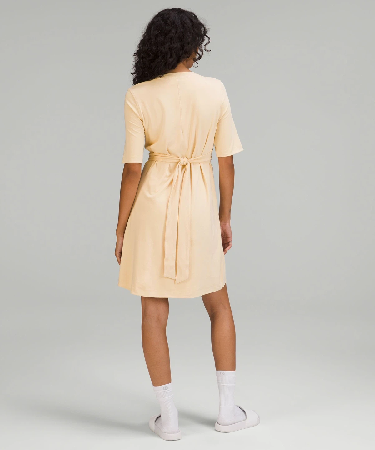 Lululemon cotton wrap-front t-shirt dress_Size 6_Beige_NWT - photo 2