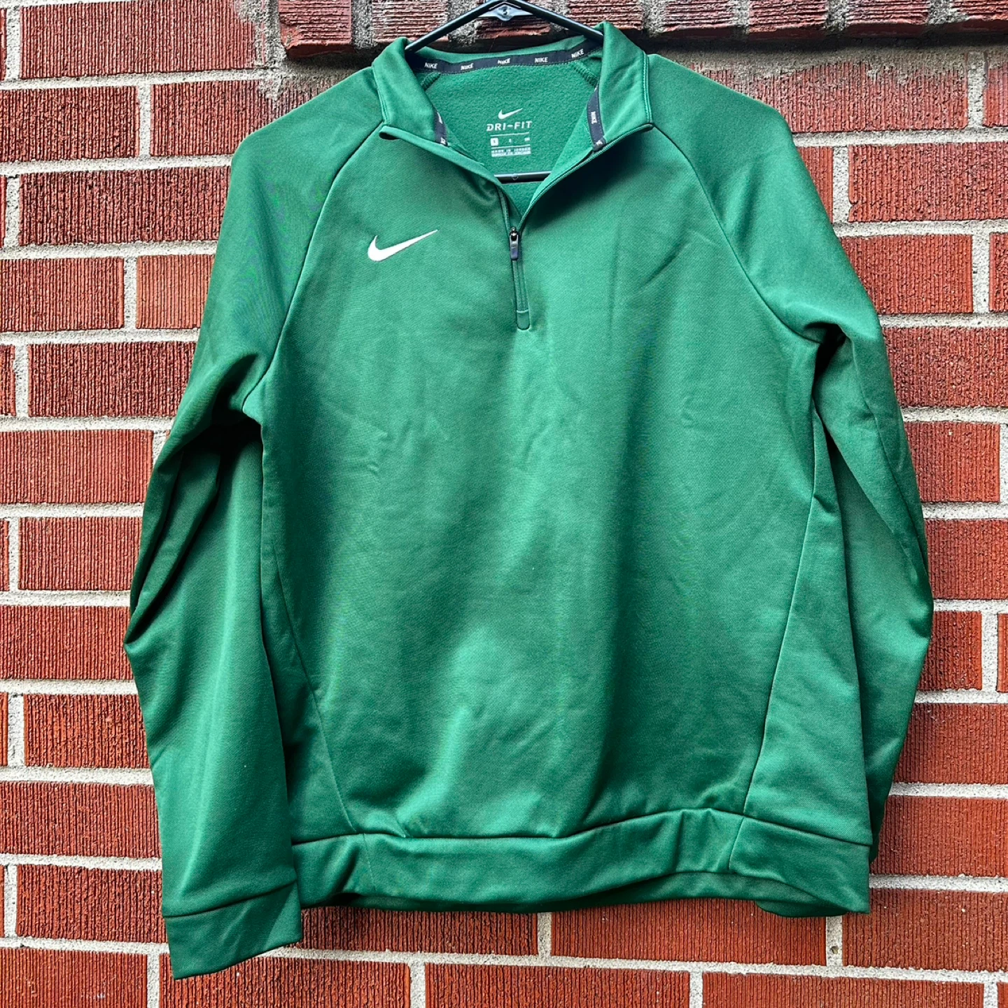 Nike green 1/4 zip size small/med