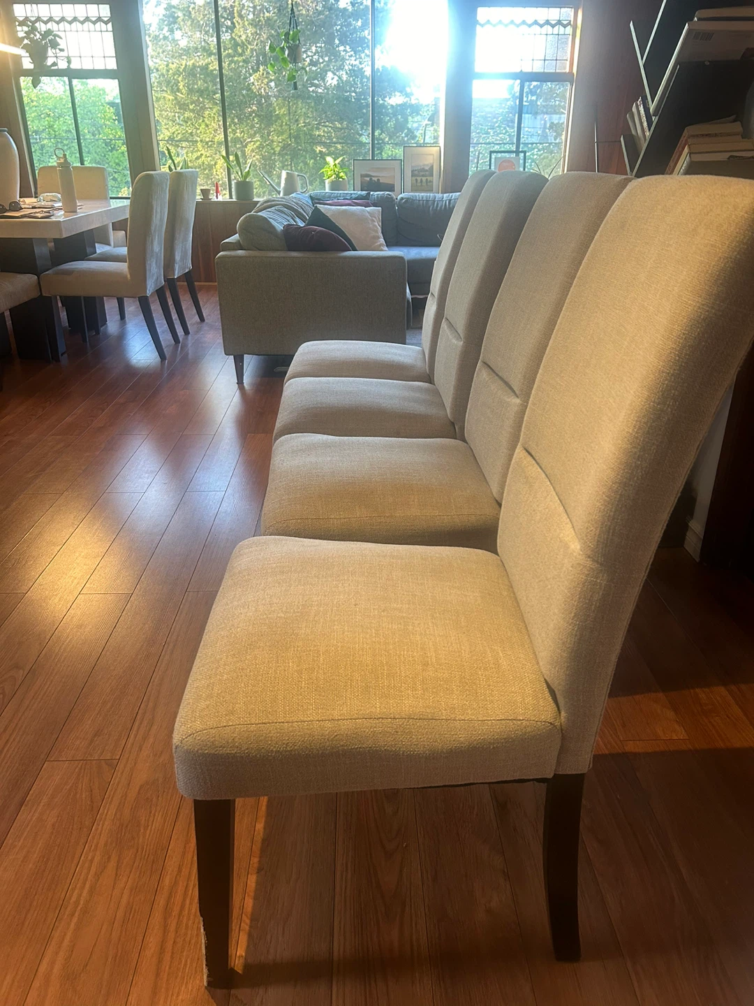 Set of 4 upholstered dining chairs - photo 3