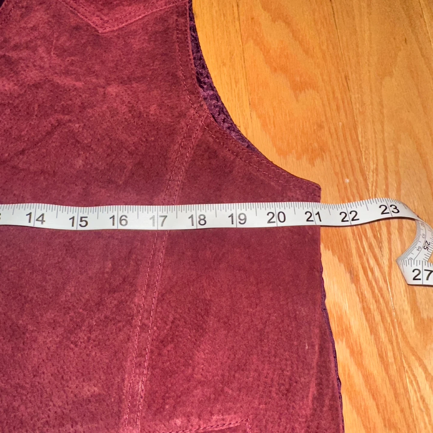 Pelle Cuir Suede Leather Vest Burgundy - photo 4
