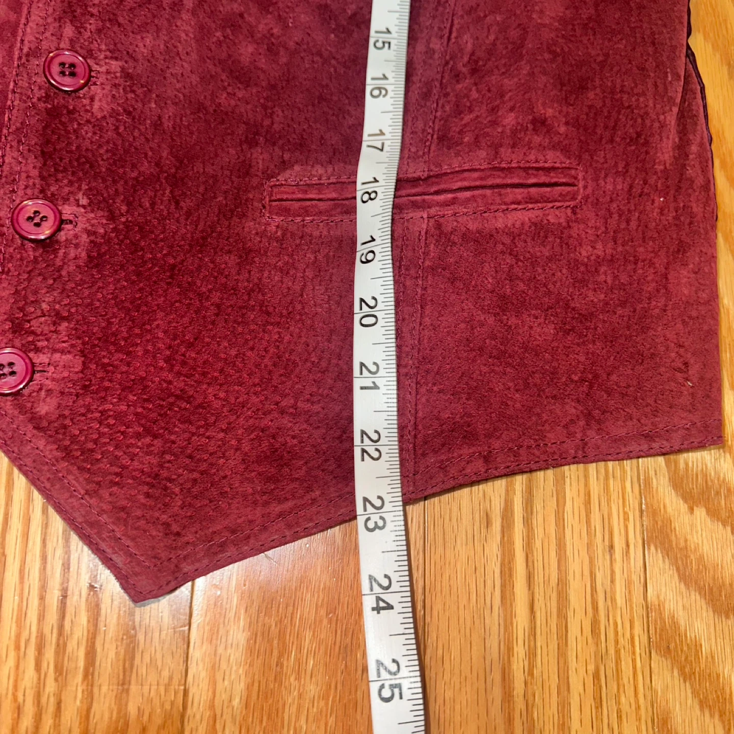 Pelle Cuir Suede Leather Vest Burgundy - photo 5