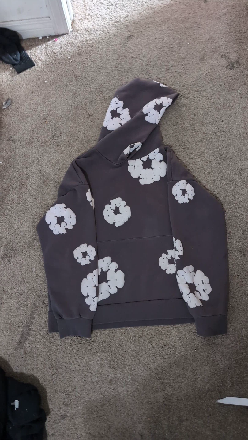 Denim Tears Hoodie Grey Floral Print Size S