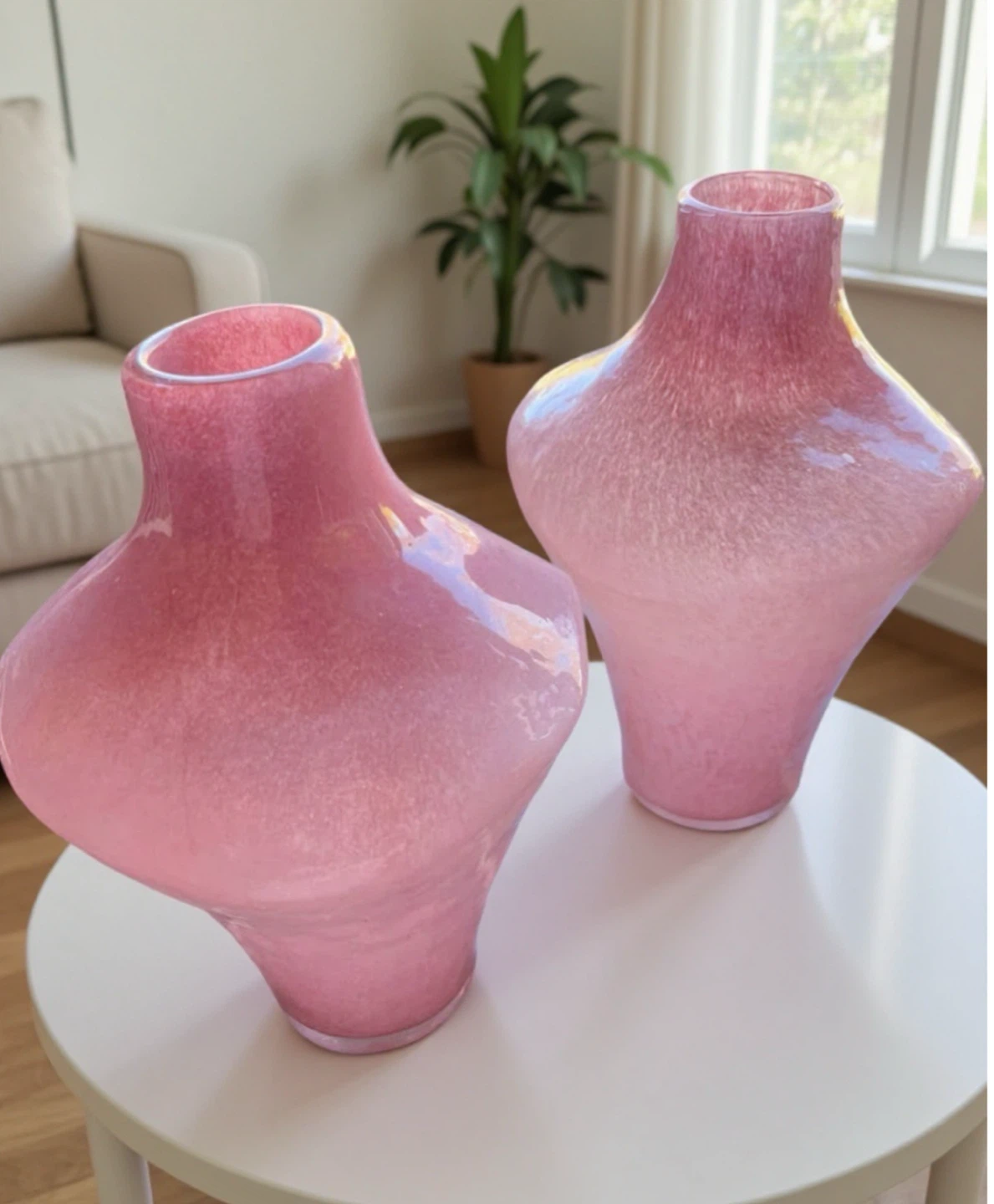 Anthropologie Smashed Glass Pink Vase 12.5 in. - photo 2