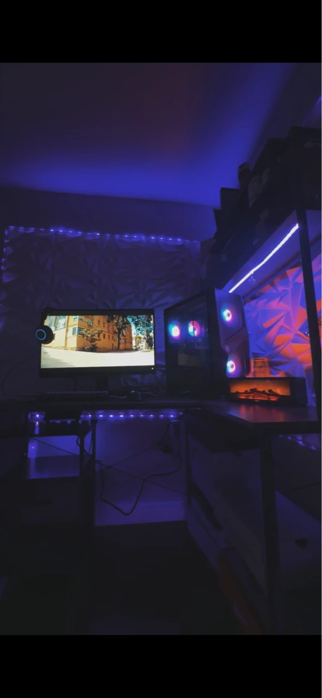 Gaming PC Setup with RGB Lighting