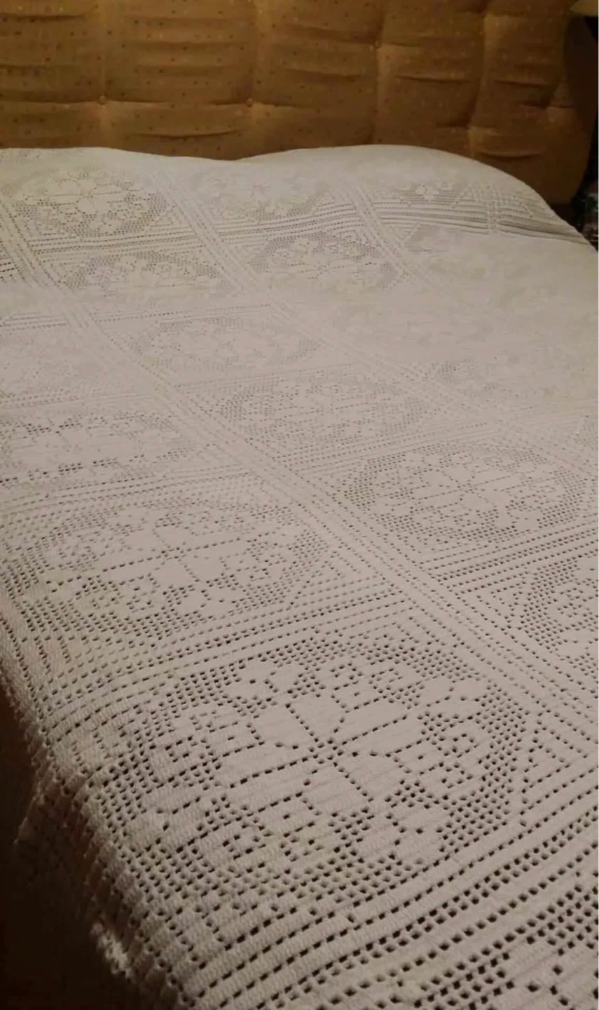 White Crochet Bedspread