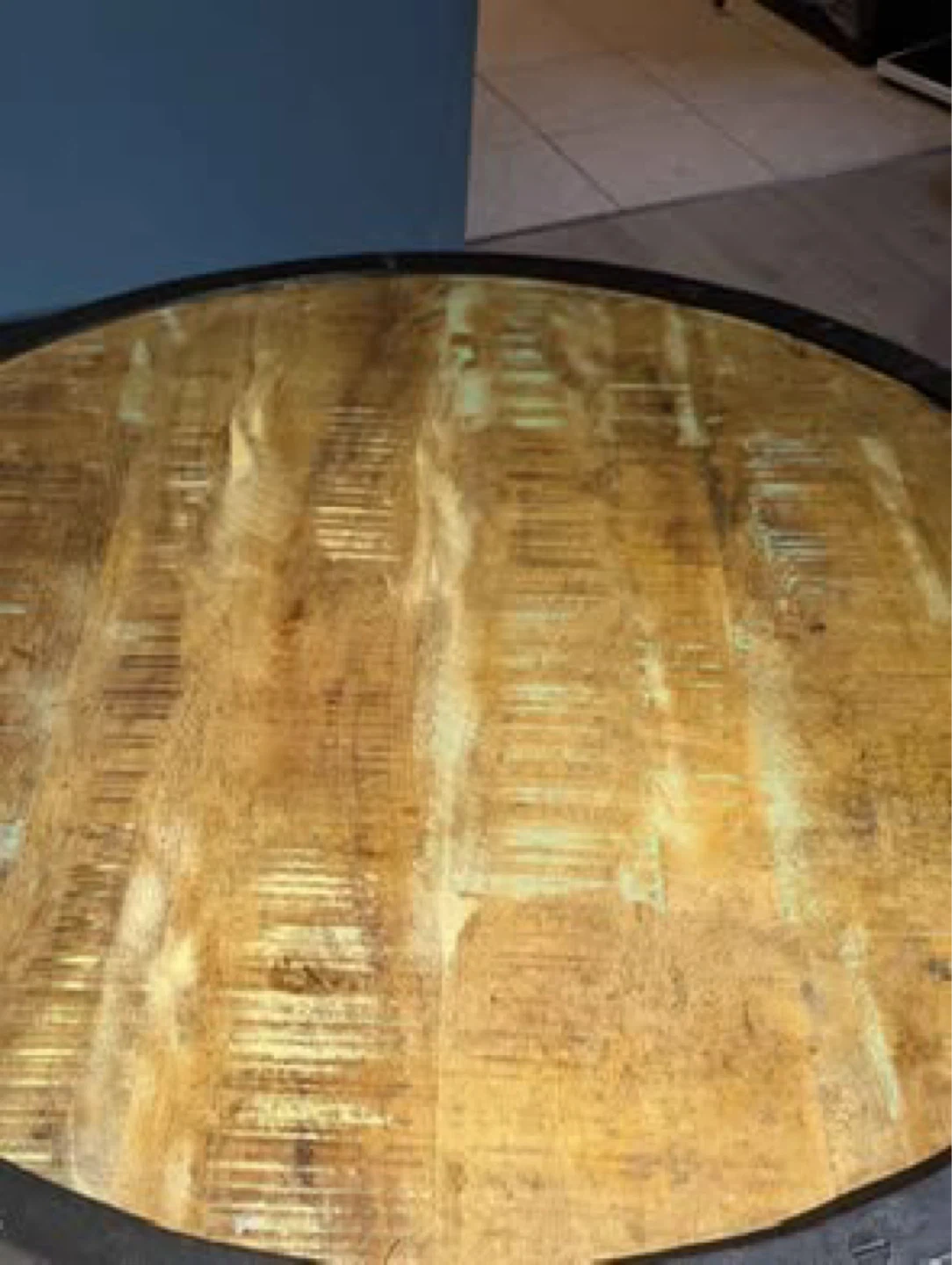 Industrial Round Wood Table - photo 4