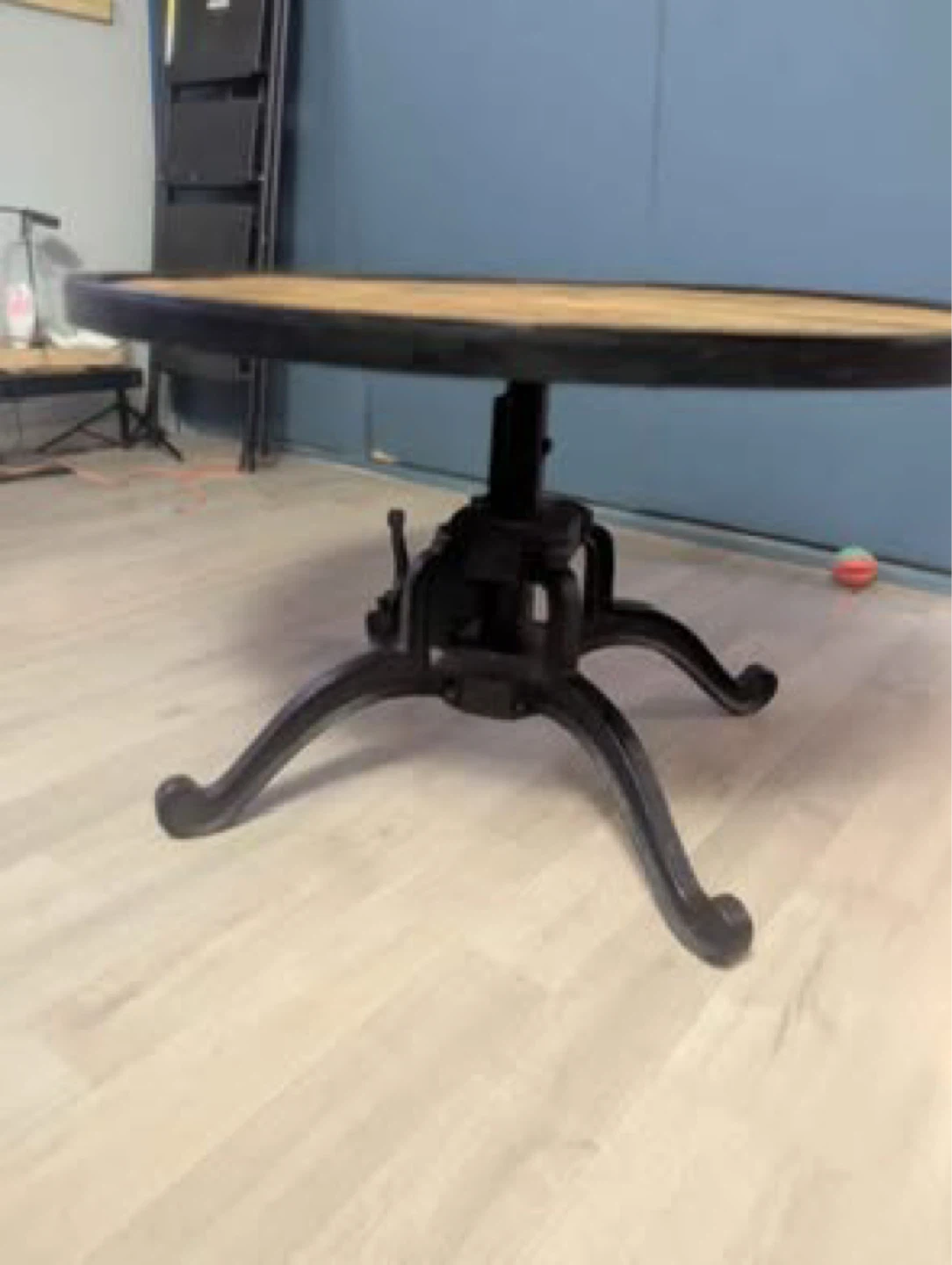 Industrial Round Wood Table