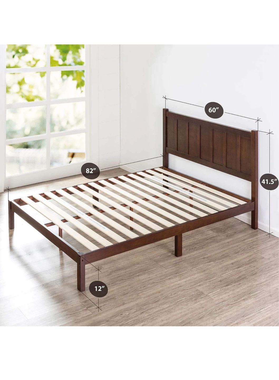 Wooden Bed Frame with Headboard - photo 4