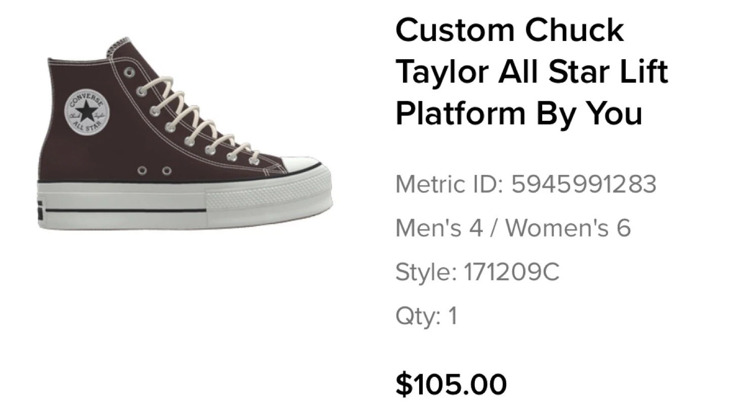 Custom Brown Chuck Taylor All Star Lift Platform Converse Shoes