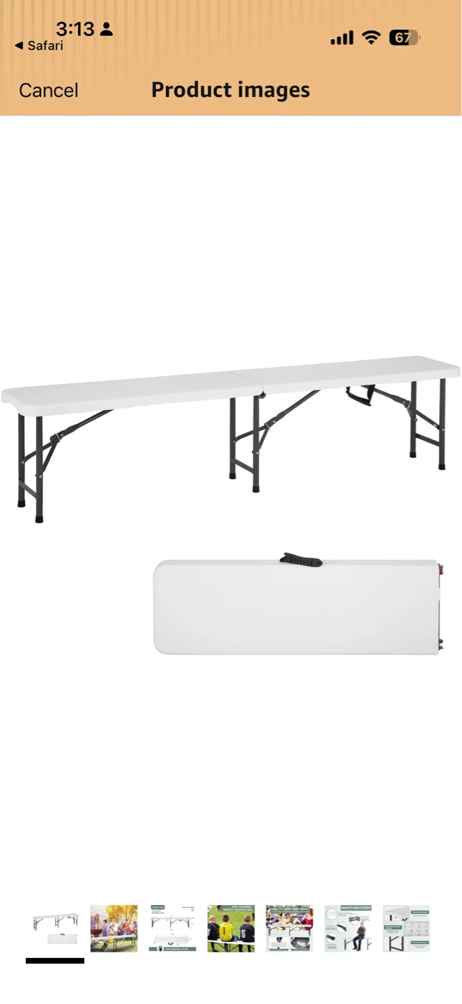 Folding Bench - White