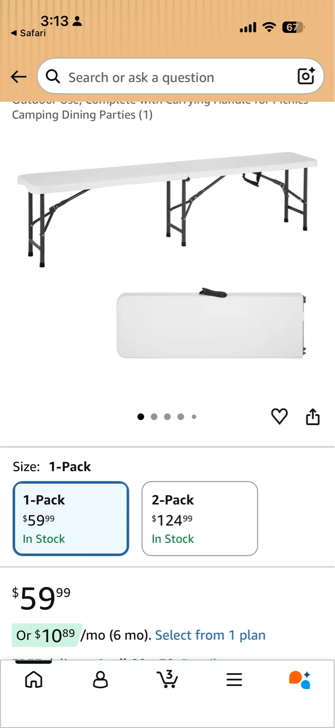Folding Bench - White - photo 2