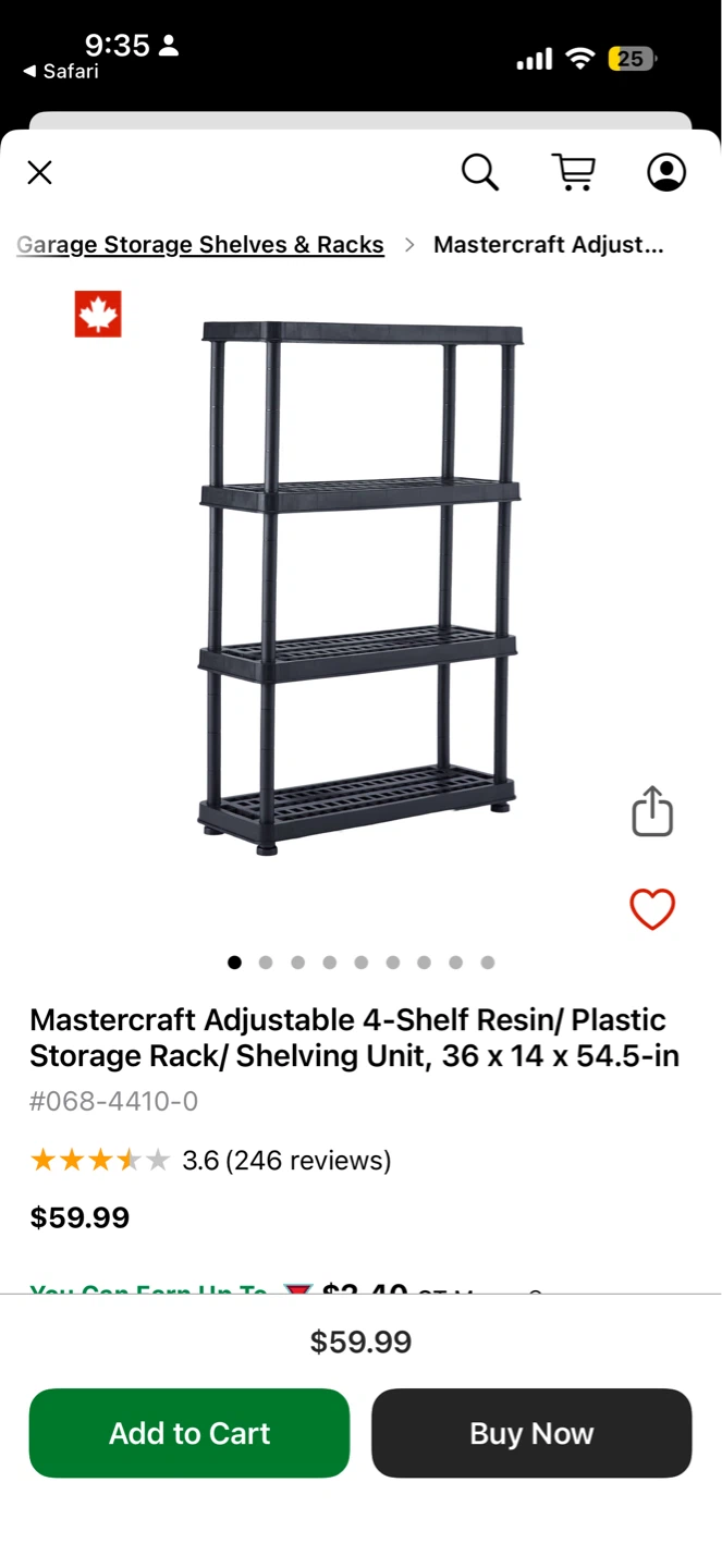 Mastercraft Adjustable 4-Shelf Plastic Storage Rack - photo 3