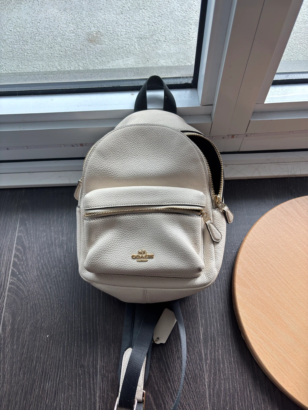 Coach Pebble Leather Mini Backpack - Cream