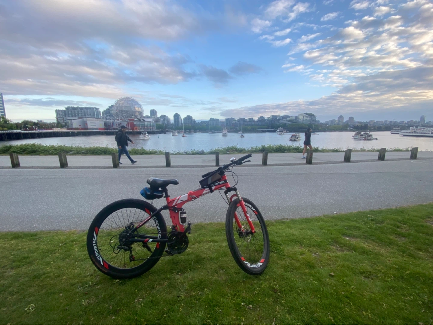 Red Folding Mountain Bike