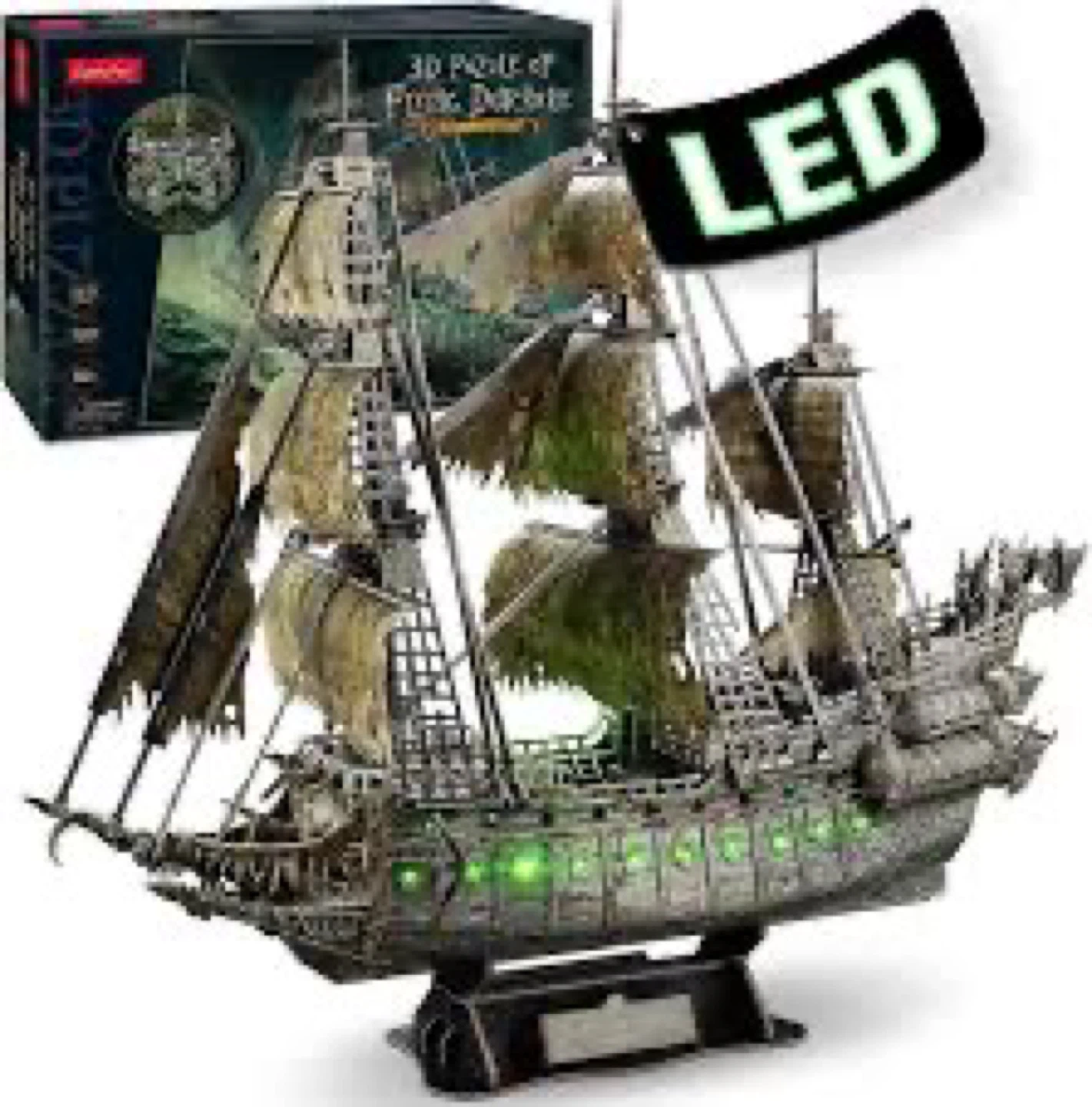 360pcs 3D Puzzle of The Green LED Flying  Dutchman