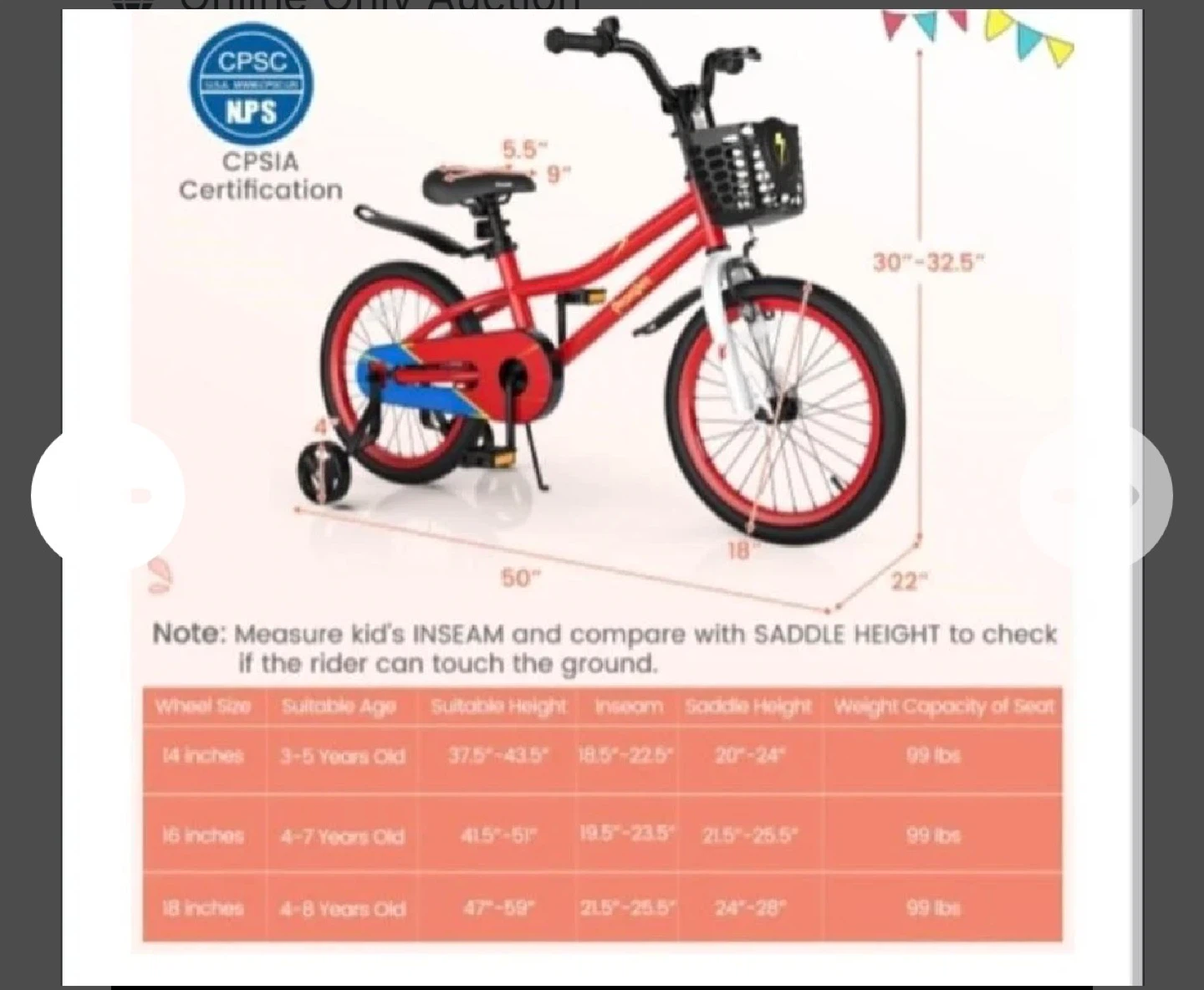 Costway 18" Kid's Bike with Removable Trainin - photo 2