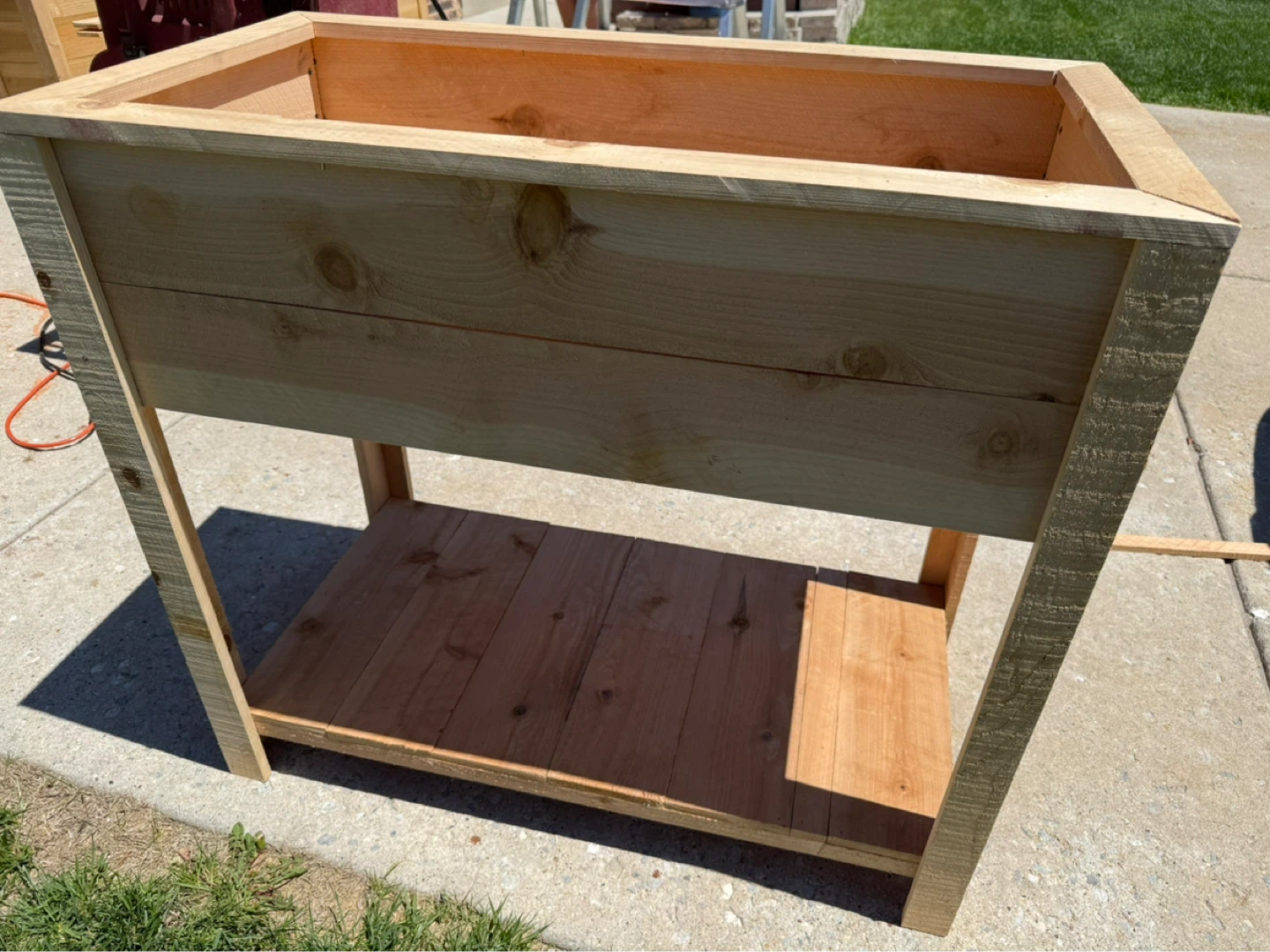 Wooden Raised Garden Planter Box with Shelf - photo 2