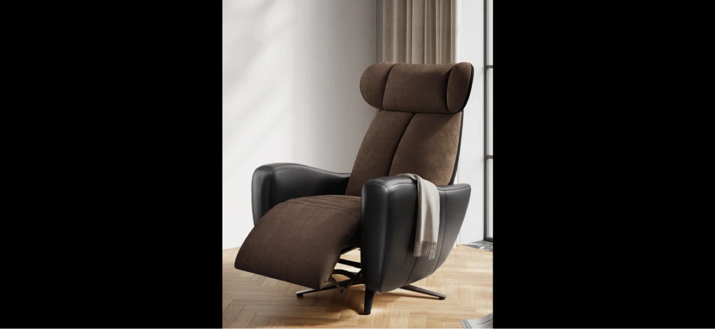 Leather Recliner with Headrest