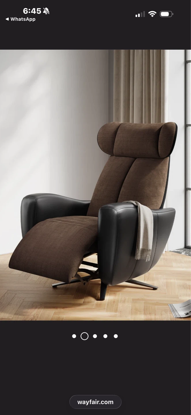 Leather Recliner with Headrest - photo 2